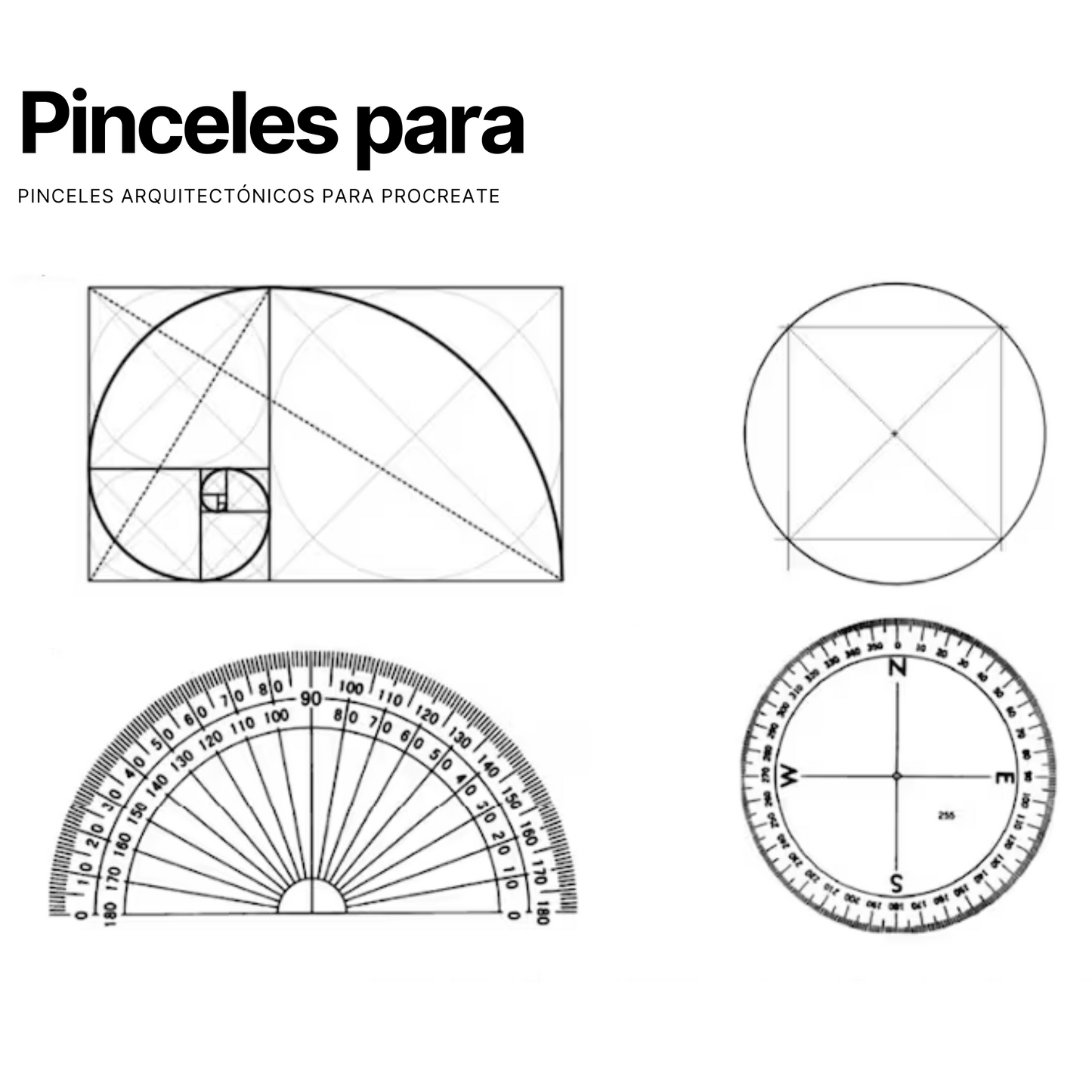 Paquete de pinceles para boceto arquitectónico