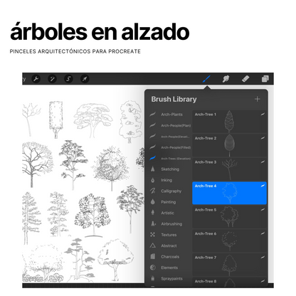 Paquete de pinceles arquitectónicos para Procreate