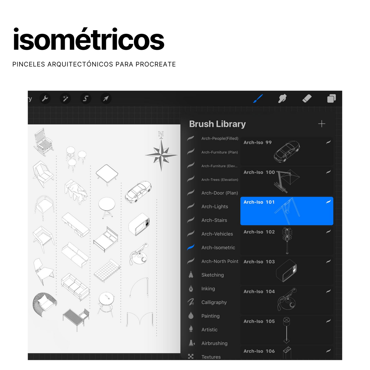 Paquete de pinceles arquitectónicos para Procreate