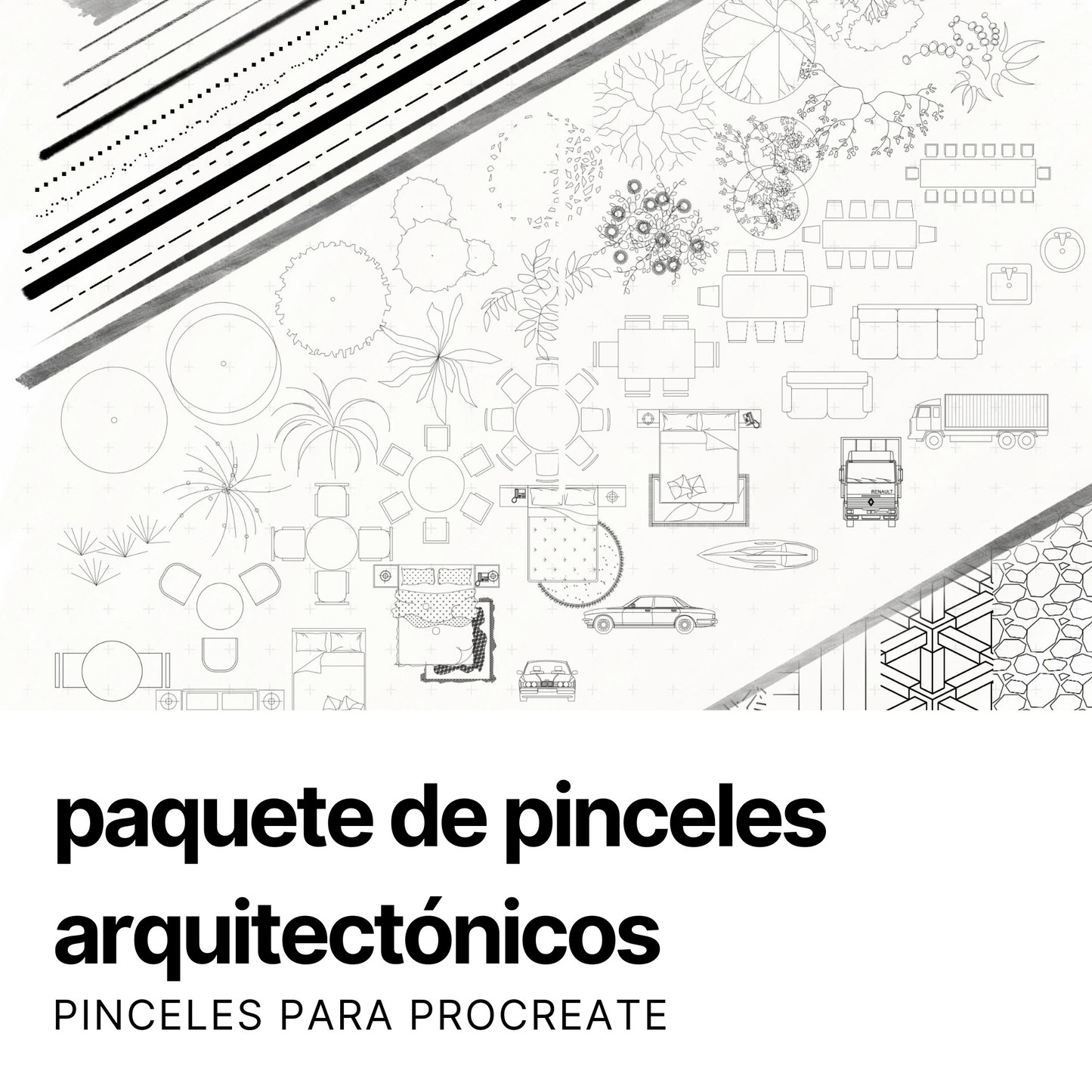 Paquete de pinceles arquitectónicos para Procreate